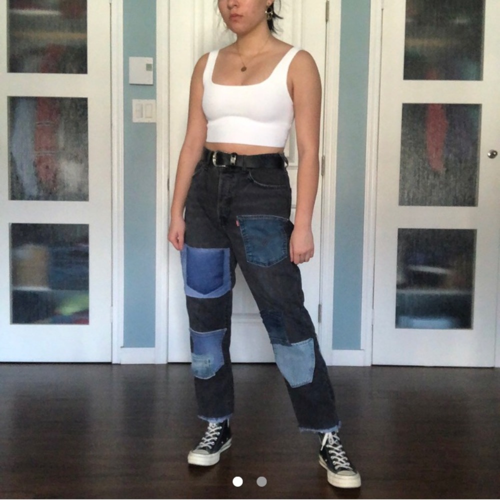 CUSTOM REWORKED MOM JEANS